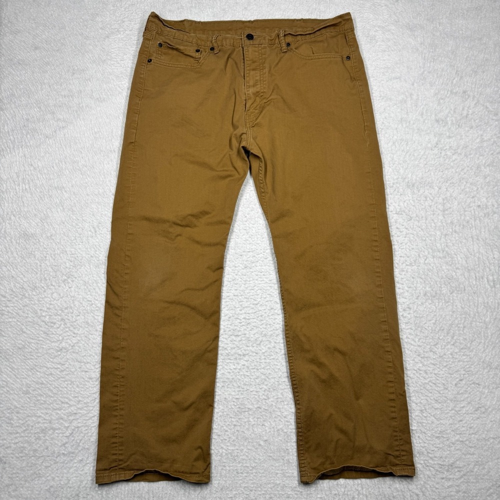 Levis 505 Regular Fit Jeans Straight Leg Tan Denim Casual Pants Men's Size 38x30